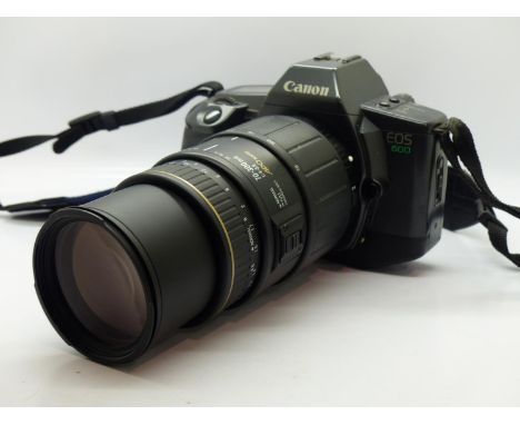 Canon EOS 600 camera with Sigma Autofocus 300-700. UK P&amp;P Group 2 (£20+VAT for the first lot and £4+VAT for subsequent lo