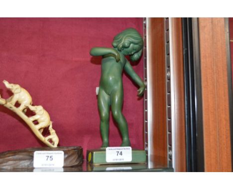Kai Neilson, a jade green glazed figure entitled "Venus Kalipygos"