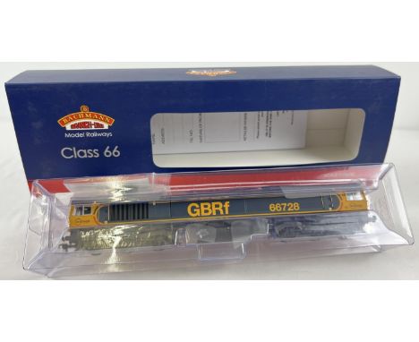 A Bachmann Branch-Line 32-980A Class 66 66728 Institution of Railway Operators GBRF (Weathered) Diesel Locomotive. 1:76 scale