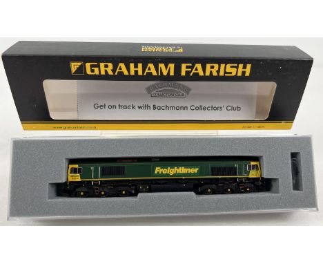 A boxed Graham Farish 371-385 Class 66 Diesel 66546 Freightliner diesel locomotive by Bachmann. 1:148 scale, N gauge, complet