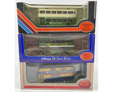 3 boxed 1:76 scale Exclusive First Editions diecast Collectors buses by Gilbow. Bristol VRT II British Rail Training Vehicle 