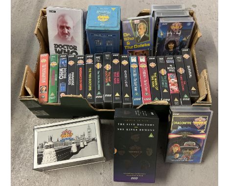 A collection of assorted BBC Doctor Who VHS tapes and Limited-Edition box sets. To include: The Daleks Ltd Ed 30th Anniversar