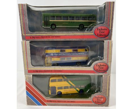 3 boxed Exclusive First Editions 1:76 scale buses by Gilbow. Bristol VR III First Eastern National 20435, Bristol VRT II Brit