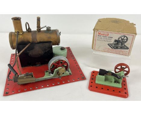 A boxed Mamod Model Power Hammer together with a vintage Mamod stationary engine (unboxed). 