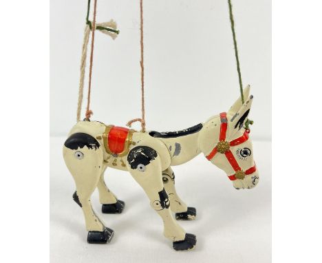 A 1950's Moko diecast Muffin the Mule string puppet "Muffin Junior", in original box. Box has tear to one corner. Puppet is i