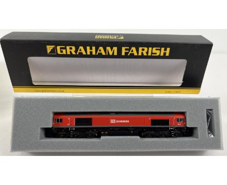 A boxed Graham Farish 371-383A Class 66 Diesel 66101 DB Schenker locomotive by Bachmann. Complete with original paperwork. 