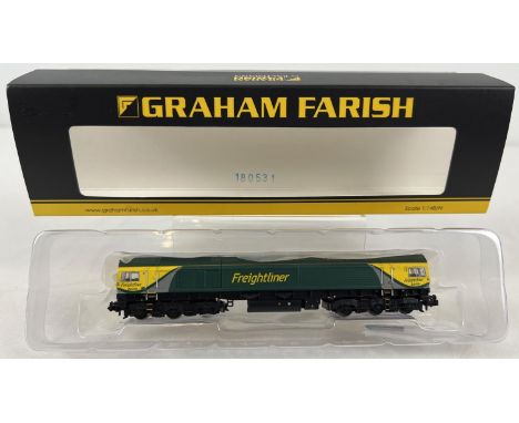 A boxed model railway&nbsp;1:148 scale, N gauge Graham Farish by Bachmann 371-386 Class 66 66416 Freightliner Diesel Locomoti