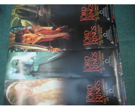 Harry Potter and The Order of the Phoenix cardboard ad. and thirteen Lord of the Rings Fellowship of the Rings book/movie pos