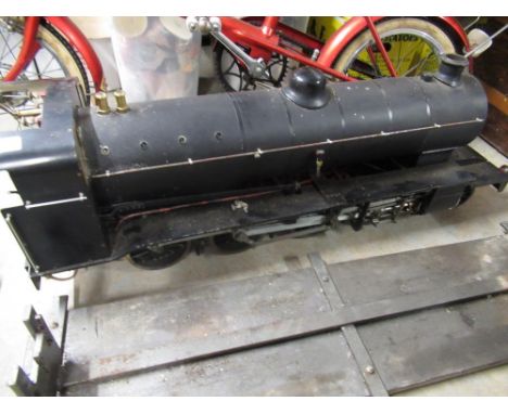 Large scale live steam railway engine with coal tender  and associated tools approx. 5 1/2 inch gage based on a standard clas