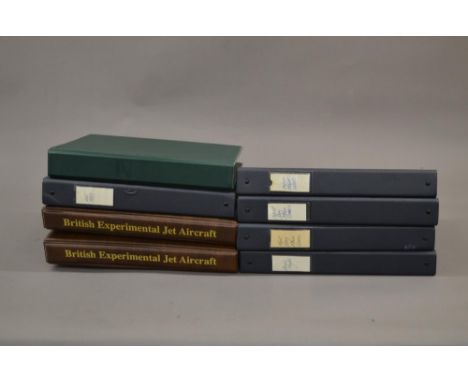 Eight binders of experimental jet engine test pilots record flights, first day flown covers etc. 