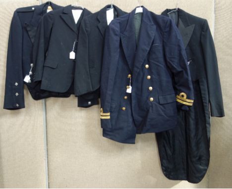 A COLLECTION OF VINTAGE MEN'S JACKETS, to include a Naval jacket, a tailcoat and a Scottish jacket 