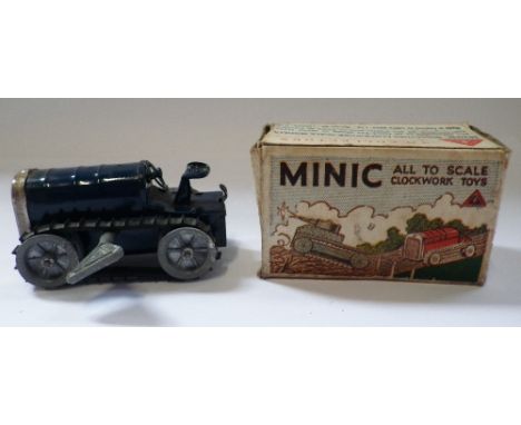 TRI-ANG MINIC; A TINPLATE CLOCKWORK TRACTOR with original box