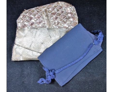 A LADIES VINTAGE GOLD EVENING PURSE, DECORATED IN SEQUINS and two other purse(3)