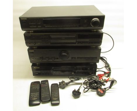 Technics: stereo integrated amplifier SU-V500 with remote, compact disc player SL-PG590 with remote, stereo synthesizer tuner