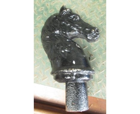 Cast metal horses head finial, H40cm 