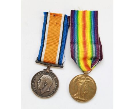 WWI medal pair of Victory and War medal awarded to 39143 Pte. J. Shaw Yorkshire Light Infantry 