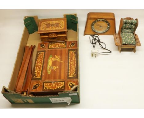 C20th carved African hardwood tribal mask, other similar souvenir pieces, Indian carved hardwood adjustable book trough, C20t