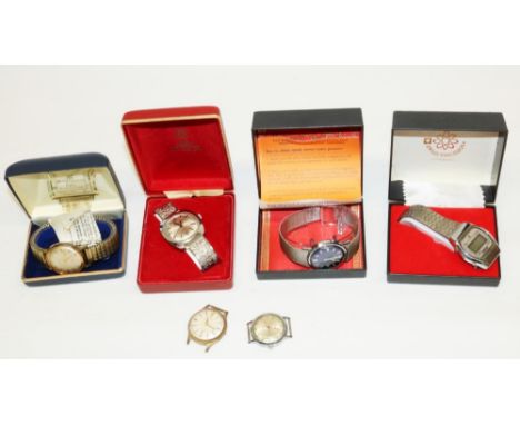 Timex 100 hand wound wristwatch in gold plated case, Benmore hand wound wristwatch with date in stainless steel case, Sekonda