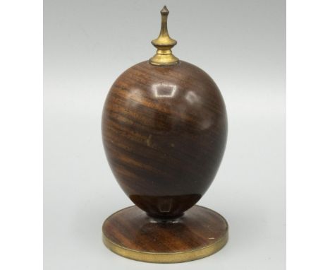 Theo Fabergé (1922-2007): cocobolo polished wood egg, H8.5cm, signed T. Fabergé and dated 1983, with related letter 