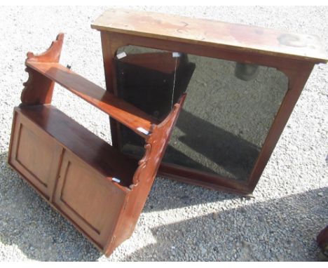 Victorian mahogany glazed wall cabinet, enclosed by panelled door (lacking shelves) W69cm D17.5cm H70.5cm, Victorian mahogany