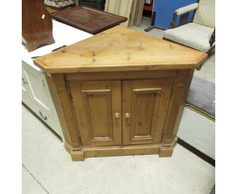 Pine corner unit with two drawers and a shelf W97.5cm D58cm H86.5cm 