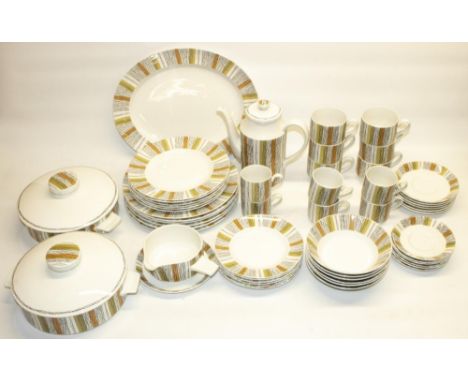 1960's midwinter Sienna fifty three piece dinner, tea and coffee service, complete with original advertising leaflet (3 boxes
