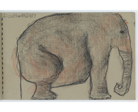 Pat Douthwaite (British, 1934-2002)Two small sketch pads; One half used, containing charcoal and pastel sketches, mainly of e