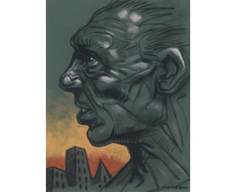 Peter Howson OBE (British, born 1958)Man in profile signed 'HOWSON' (lower right)charcoal and pastel32 x 24cm (12 5/8 x 9 7/1