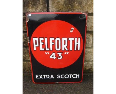 A Pelforth '43' Extra Scotch rectangular enamel sign, 19 x 27".