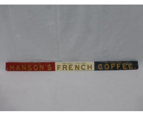 A Hanson's French Coffee, Red, White & Blue Label' shelf strip. 