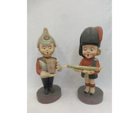 A rare pair of advertising figures 'Sammy Sunlea' and 'Susie Sunlea', 26 1/2" tall.