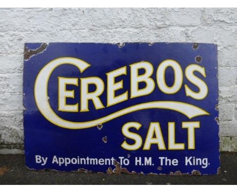 A Cerebos Salt rectangular enamel sign, 32 x 21 1/2". 