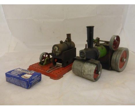 A Mamod steam roller and a steam plant.