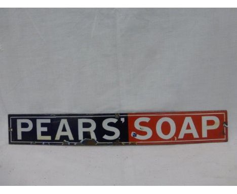 A small Pears' Soap enamel strip, 18 1/2 x 2 1/2".