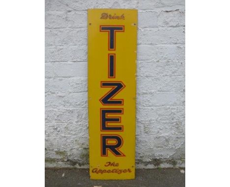 A Tizer narrow enamel sign in good conditon, 10 x 36".