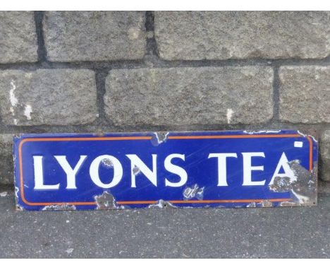 A Lyons Tea rectangular enamel sign, 27 x 7".