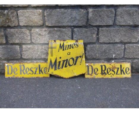 Two De Reszke enamel signs, each 18 x 16" and one other 'Quality De Reszke of course' 15 x 15".