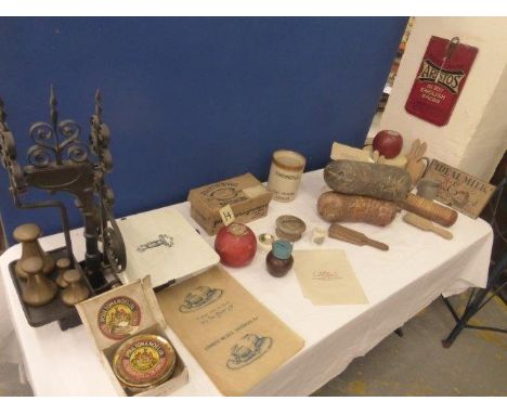 Yesterday's World Museum Butchers - a collection of museum display pieces including Victorian scales, a stilton stand etc. 