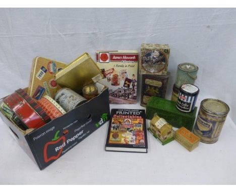 Two boxes of assorted collector's volumes, Lyle price guide, Printed Collectables and James Haworth and Company - A Family in
