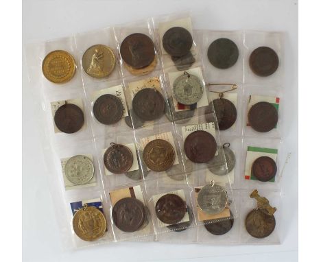A collection of white metal, copper and bronze medallions, to include; Education, Royalty etc (a lot)