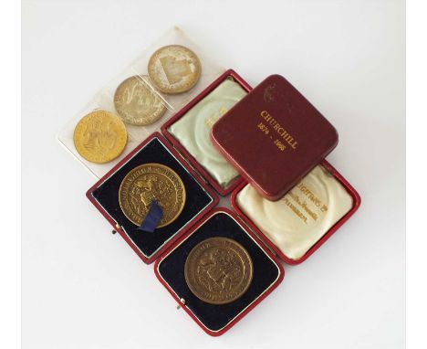 A collection of assorted British medallions, comprising; silver, white metal, copper and bronze examples, to include; educati