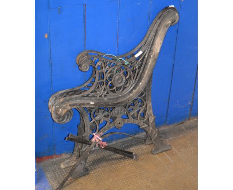 PAIR OF CAST IRON BENCH ENDS     