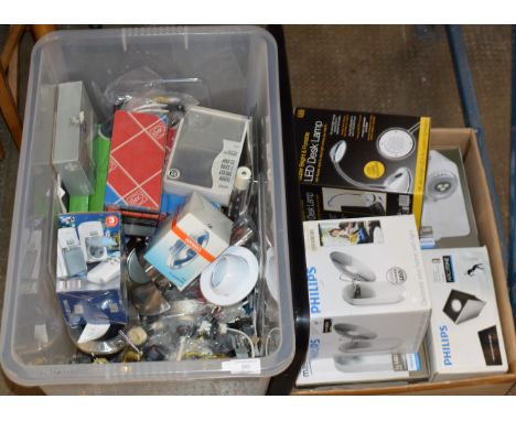 2 BOXES WITH ASSORTED LIGHT FITTINGS     