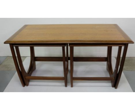 Ercol Nest of Three Tables – a rectangular coffee table (39”w x 20”d) with a matching pair of side tables below