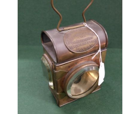 Copper Miners Lamp, stamped Black Friars Road, London, 6”h (very good condition)