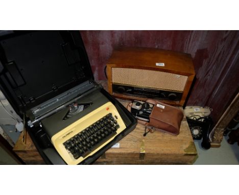 Pam Valve Radio, Olympia Manual Typewriter, 2 1980’s telephones, Kodak Brownie Camera (5)