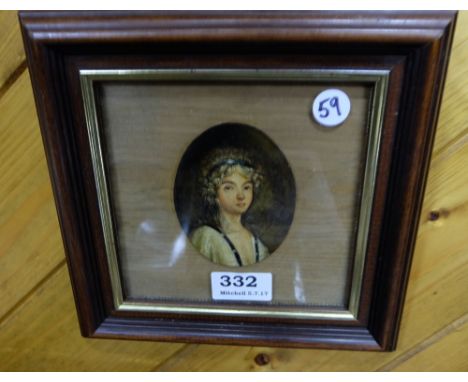 The Young Vigee le Brun' Portrait Miniature, Oil on Copper 10X7cm (Louise Elisabeth Vigee Le Brun b. 1755)