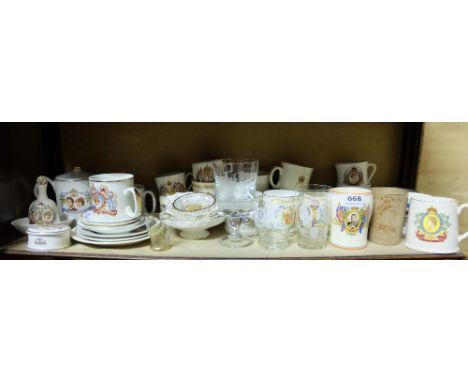 Shelf of English Royal Memorabilia – cups etc