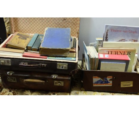 2 cases of books and a small box of art books