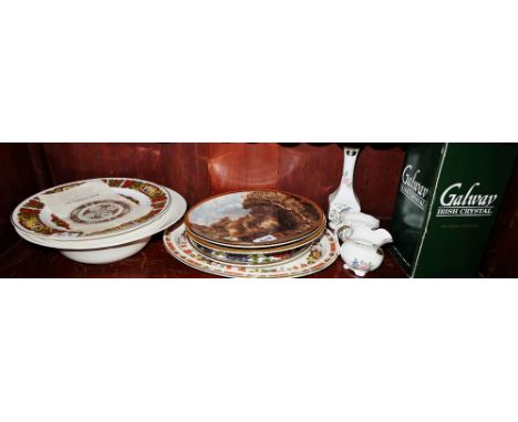 “The Durrow Plate” (Spode), wall plates with landscape scenes, Aynsley etc